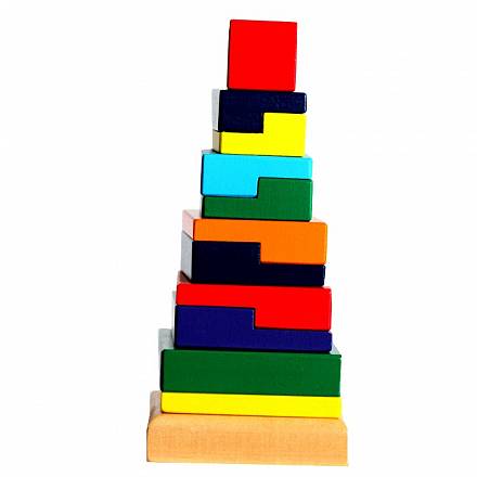 Деревянная игрушка – Пирамида – Квадрат 